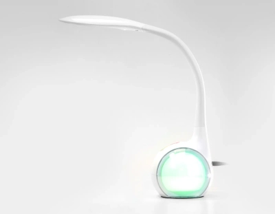 Светодиодная настольная лампа с RGB подсветкой DE532 WH белый LED 4200K+RGB 7.5W