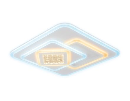 Потолочный светодиодный светильник с хрусталем FA255 WH белый 118W 500*500*80 (ПДУ РАДИО 2.4)