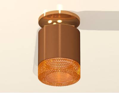 Комплект накладного светильника с композитным хрусталем XS7404122 SCF/PYG/CF кофе песок/золото желтое полированное/кофе MR16 GU5.3 (N7929, C7404, N7195)