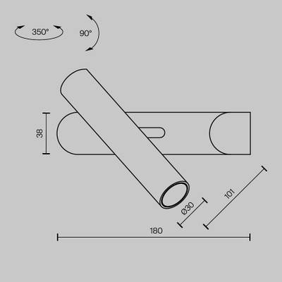 Настенный светильник (бра) Paradox 3000К 9Вт MOD442WL-L8BS3K. TM Maytoni