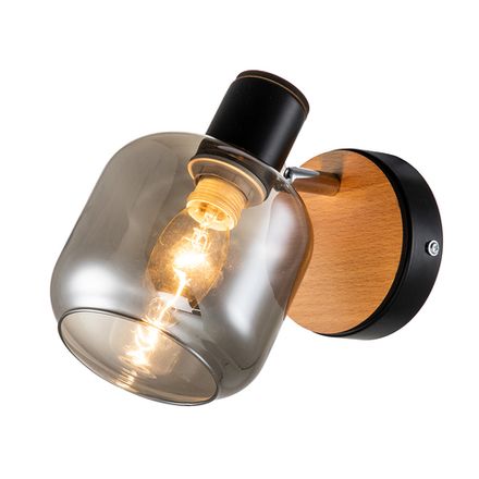Спот Escada 10177/1A E14*40W Black/Chrome/Wood