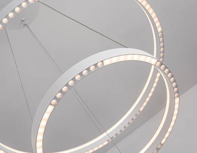 Светильник подвесной светодиодный FL5862/2 WH белый 45W 3000K/4200K/6400K D600/400*830 (без ПДУ)