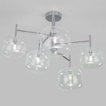 Потолочная люстра со стеклянными плафонами 70128/5 хром