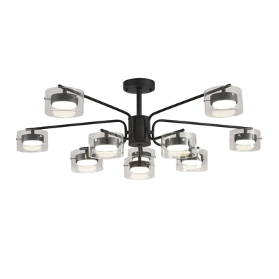 8349/10C COMFI LN26 232 черный/прозрачный, металл/стекло Светильник потолочный LED GX53 10*7W 220V NATALINA