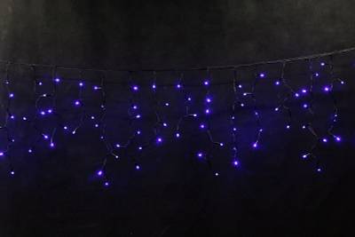 A-057A BL гирлянда светодиодная 5х0,6м 180LED в виде "бахрома" , провод черный, морозостойкая