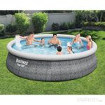 Бассейн с надувным бортом круглый 457*107 см, 12362л, Fast Set 57372 (набор) Bestway