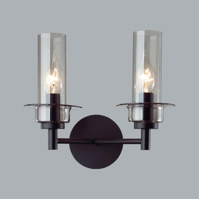 6555/2W CLASSI LN26 100 черный/дымчатый/металл/стекло Бра E14 2*40W 220V MADONNA