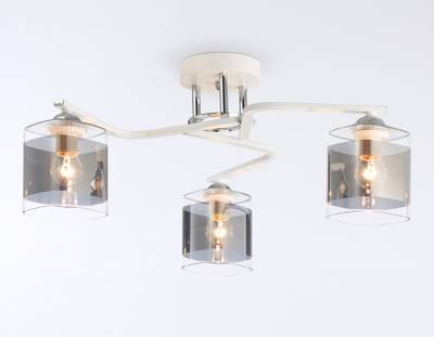Светильник потолочный TR303217/3 WH/CH/SM белый/хром/дымчатый E27*3 max 60W D540*250