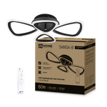 Светильник светодиодный ELEGANT SANSA-B 60Вт 3000-6500К 4700лм 230В 600х400х75мм с пультом ДУ черн. IN HOME 4690612043333