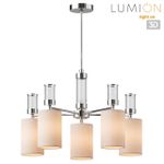 6585/5 MODERNI LN25 хром/бежевый, металл/текстиль, стекло Люстра подвесная E14 5*40W 220V ARNIKA