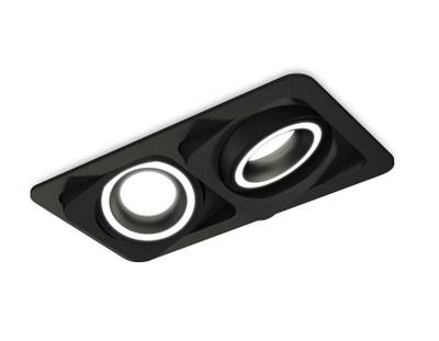 Комплект встраиваемого поворотного светильника XC7664080 SBK/FR черный песок/белый матовый MR16 GU5.3 (C7664, N7111)