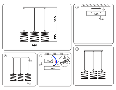 Подвесной светильник в стиле лофт TR8402/3 WH белый E27/3 max 60W 740*210*730