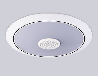 Музыкальный светодиодный светильник с подсветкой RGB FZ710 WH белый IP20 40W 3000-6500K+RGB Music 370*56 (ПДУ ИК)