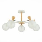 SLE220702-05 Люстра потолочная Белый, Светлое дерево/Белый E14 5*40W