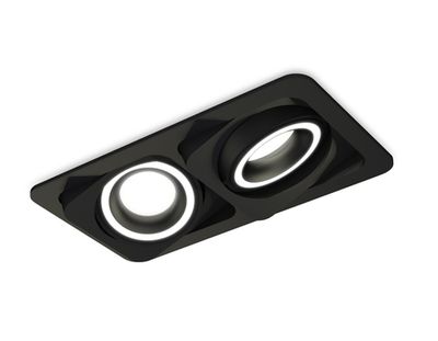 Комплект встраиваемого поворотного светильника XC7664080 SBK/FR черный песок/белый матовый MR16 GU5.3 (C7664, N7111)