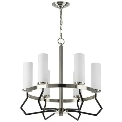 723065 Люстра FLUME 6х40W E14 ЧЕРНЫЙ МАТОВЫЙ/НИКЕЛЬ Lightstar