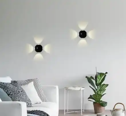 Настенный светодиодный светильник FW135 BK/S черный/песок LED 4200K 12W D100*100