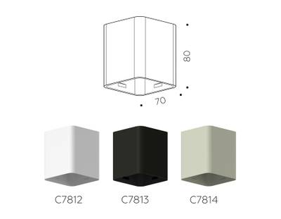 Корпус светильника накладной для насадок 70*70mm C7812 SWH белый песок 70*70*H80mm MR16 GU5.3