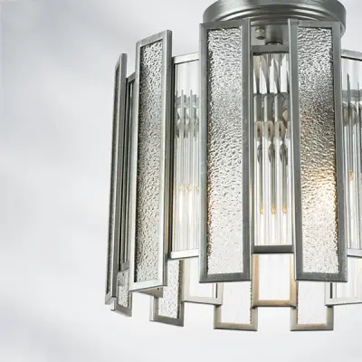 712044 Люстра AGAVE 3х40W E27 СЕРЕБРО С ПАТИНОЙ/ПРОЗРАЧНЫЙ Lightstar