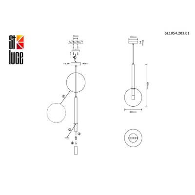 SL1054.203.01 Светильник подвесной ST-Luce Золотистый/Прозрачный G9 1*5W