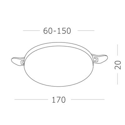 ST700.538.22 Св-к встр. Белый LED 1*22W 3000K 1 890Lm Ra80 180° IP44 D170xH20 85-265V