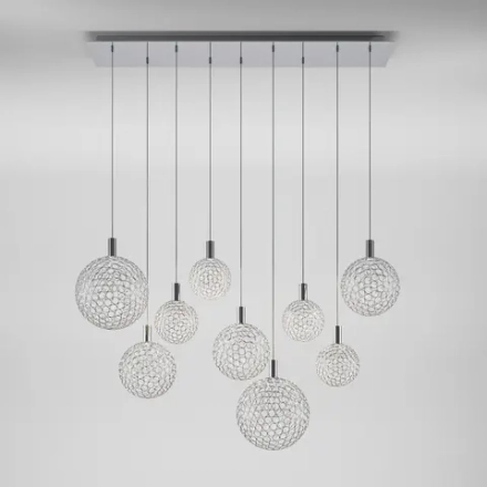Подвесной светодиодный светильник с металлическими плафонами 90353/9 хром, LED