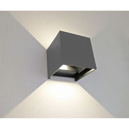 08585,16(3000K) Светильник Куб темно-серый w10*10 h10 Led 6W (3000K) IP65