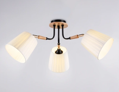 Светильник потолочный TR4731/3 BK/LWD черный/светлое дерево E27/3 max 40W D610*270