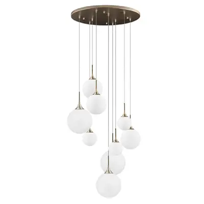 813093 Люстра GLOBO 9х40W E14 шампань/белый