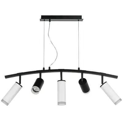 LR7353728630 Люстра RULLO 5х50W GU10 ЧЕРНЫЙ/БЕЛЫЙ (571735+214437-2+214486-3+202430-5)