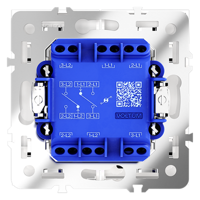 VLS020401 Проходной переключатель встраиваемый VOLTUM S70 двухклавишный с подсветкой 10А, (белый глянцевый) (ТМ Maytoni)