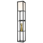 8093/1F COMFI LN26 460 черный/белый, дерево/текстиль Торшер Е27 1*60W 220V PRACTIC