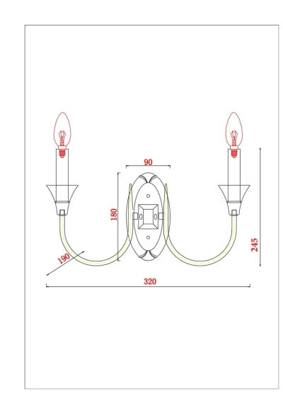 Бра Arte Lamp COLLINETTA A4094AP-2WH, 2хE14