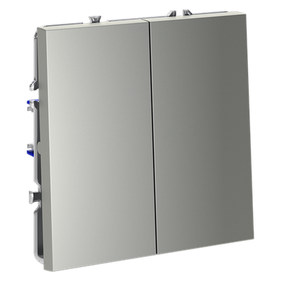 VLS020605 Выключатель с самовозвратом встраиваемый VOLTUM S70 двухклавишный 10А, (сталь) (ТМ Maytoni)