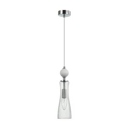 8268/1A NEOCLASSI LN26 160 хром/белый/прозрачный,  металл/керамика/стекло Подвес Е14 1*40W 220V EMILY