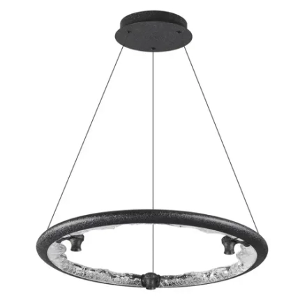 7001/44L HIGHTECH ODL25 253 Подвесной светильник черный ice crack/акрил разд. Вкл. с ПДУ IP20 LED 44W 1309Лм 3000/3800/4800K CRI > 90 CAYON