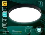 Потолочный светодиодный светильник с высокой степенью защиты FZ1206 BK черный IP54 27W 5000K D370*60 (без ПДУ)