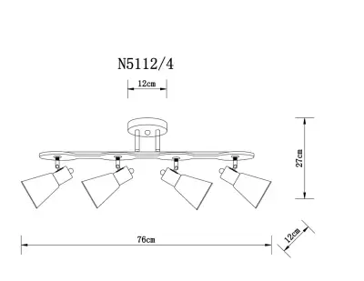 Спот Arte Lamp HARMONY A5112PL-4BK, 4хE27