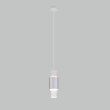 Подвесной светодиодный светильник в стиле лофт 50204/1 LED белый / серебро