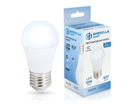 Лампа светодиодная 451306 LED G45 13W IC E27 6400K 175-265V