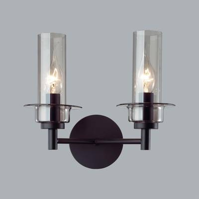 6555/2W CLASSI LN25 черный/дымчатый/металл/стекло Бра E14 2*40W 220V MADONNA
