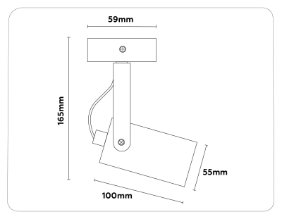 Накладной поворотный спот TA1303 BK черный GU10 max 12W 100*55*165