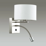 3745/1A MODERNI LN19 127 никель/белый, металл/текстиль Бра E14 40W+LED 3W 4000K 220V NIKKI