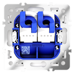 VLS060201 Розетка компьютерная встраиваемая VOLTUM S70 двойная RJ45+RJ45 кат.6, (белый глянцевый) (ТМ Maytoni)