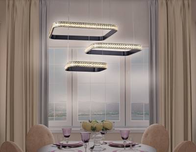 Потолочный светодиодный светильник с пультом FA6166 BK черный 131W 720*500*900 (ПДУ РАДИО 2.4)