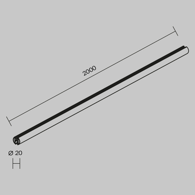 Шинопровод круглый подвесной 2 м Levity, TRX184-R-112B. TM Maytoni