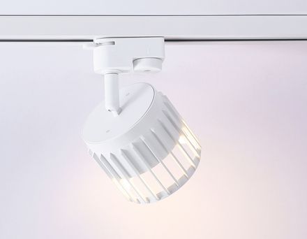Трековый однофазный светильник со сменной лампой GL5348 WH белый GX53 D100*80