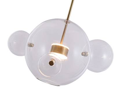 07545-4,21(36) Подвес Галла прозрачный (цвет корпуса латунь) w40*45 h200 Led 14W (3000К)
