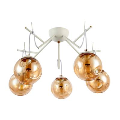 SLE110202-05 Люстра подвесная Белый/Янтарный E14 5*40W