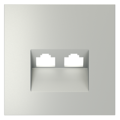 VLS001405 Накладка для розетки компьютерной двойной RJ45+RJ45 кат.6, S70 (сталь). (ТМ Maytoni)